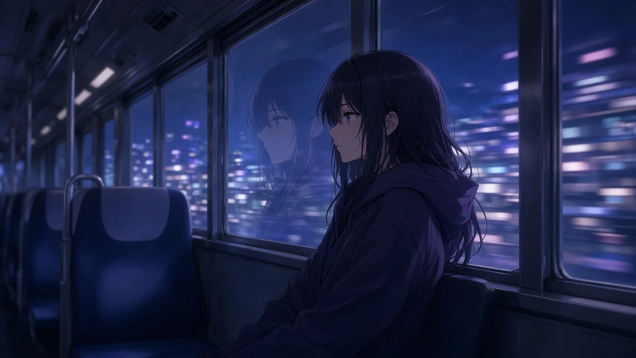 Night train window