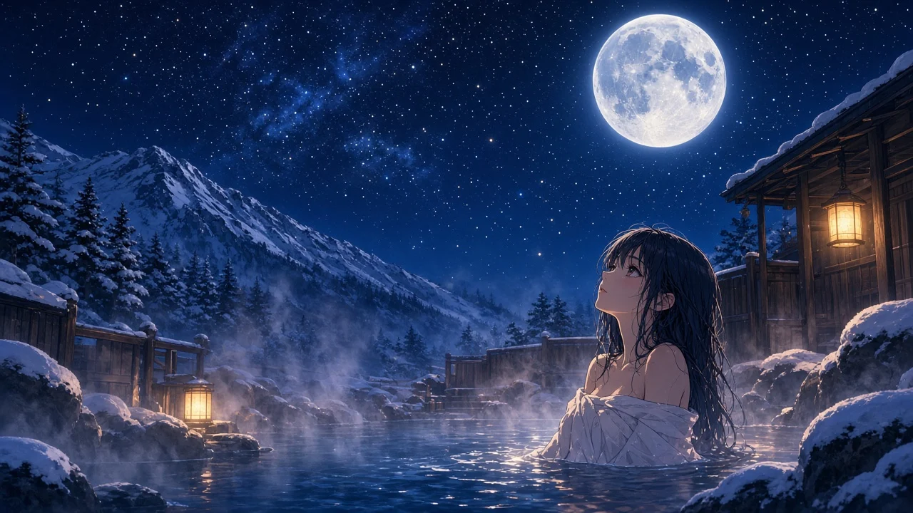 Onsen under stars