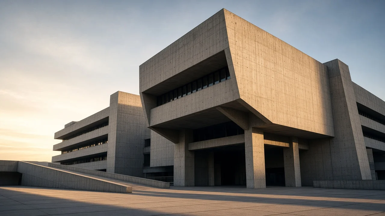 Brutalist hall