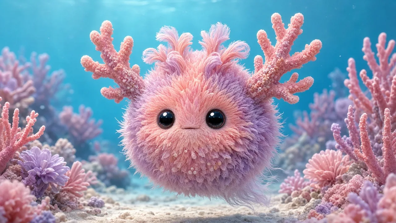 Velvet coral pup