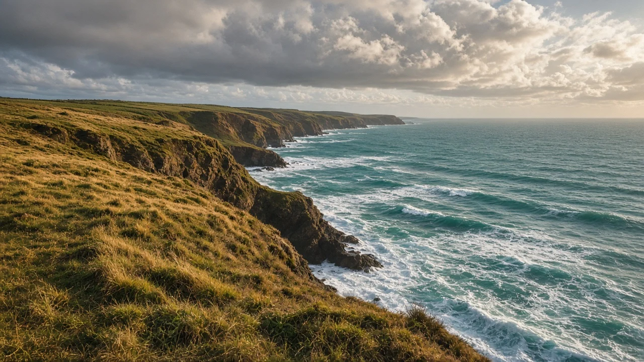 Coast grass cliffs