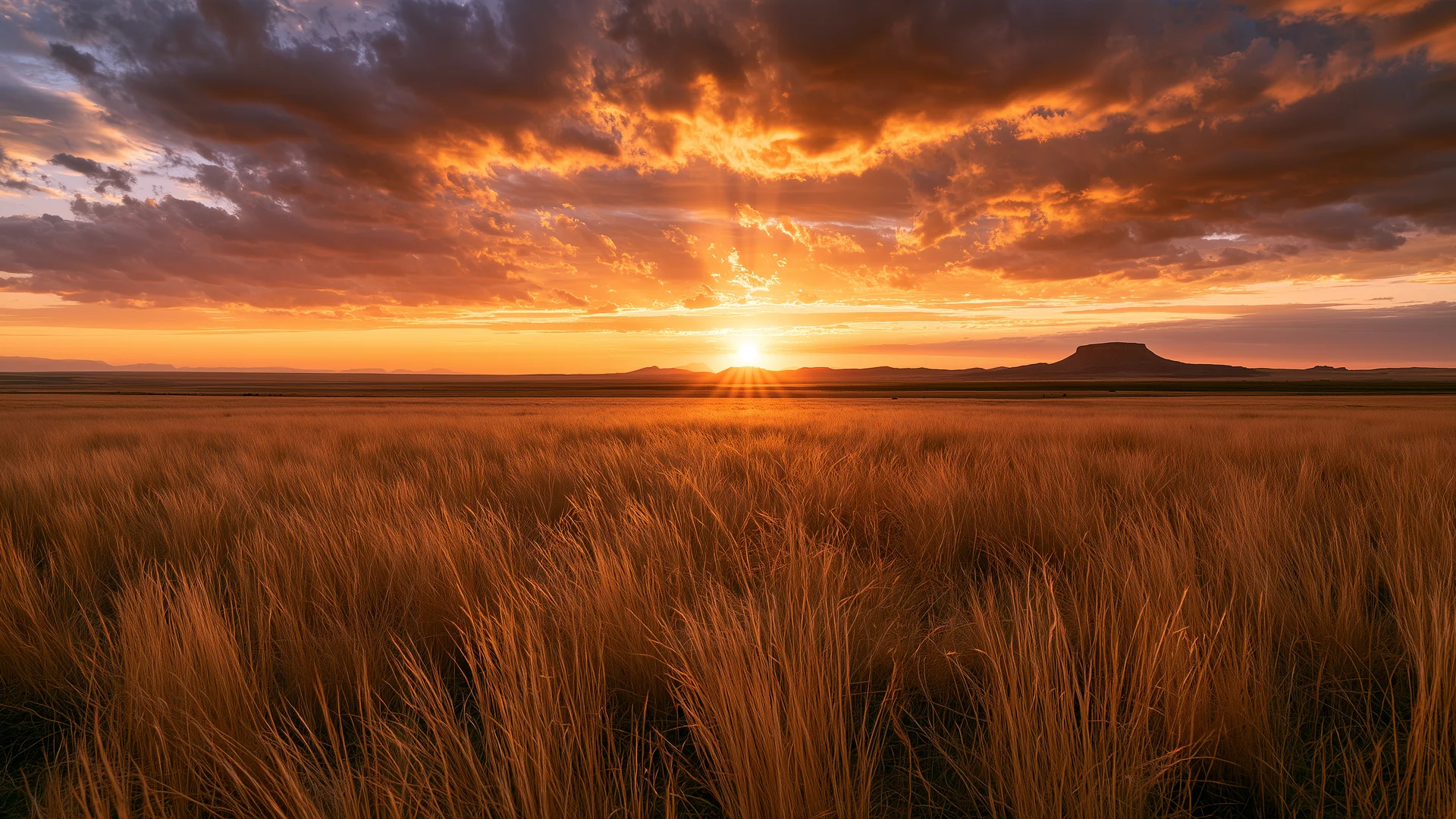Saffron steppe dawn