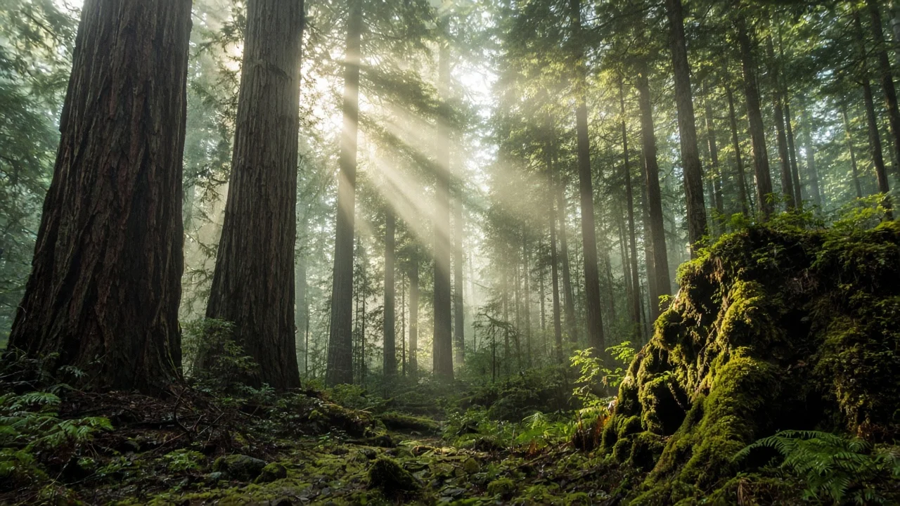 Redwood beams