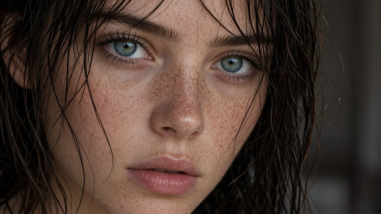Freckled close-up