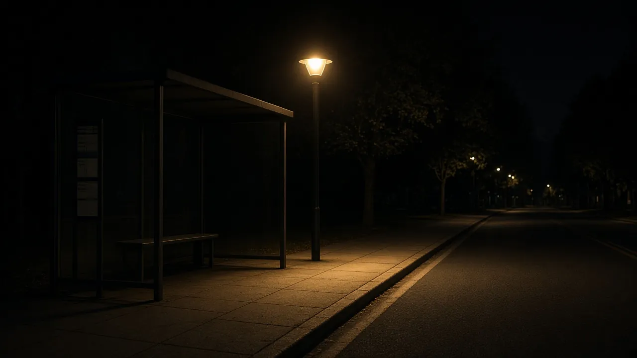 Bus stop morning