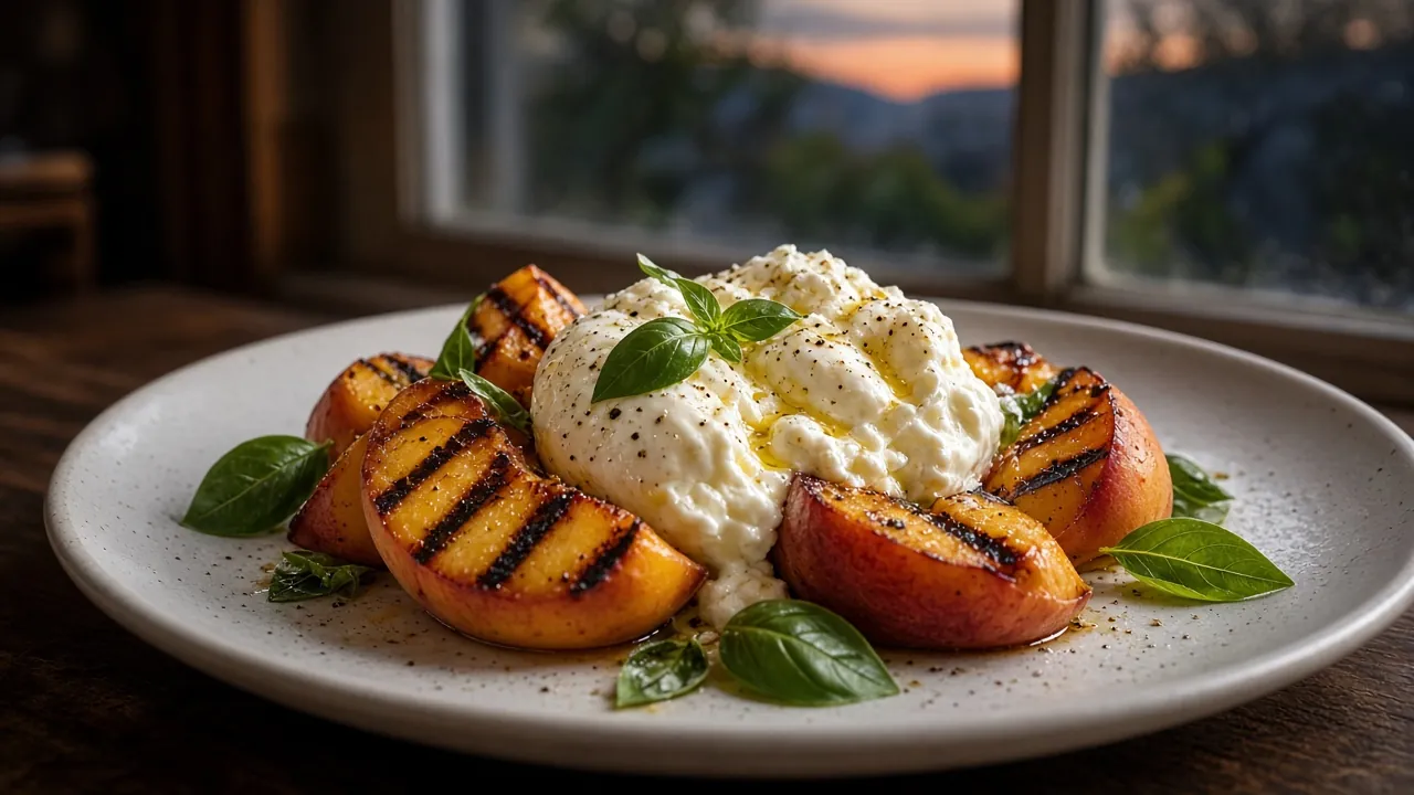Grilled peaches
