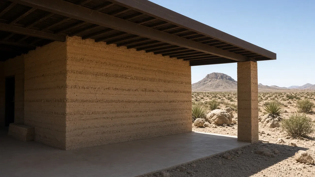 Rammed earth hall