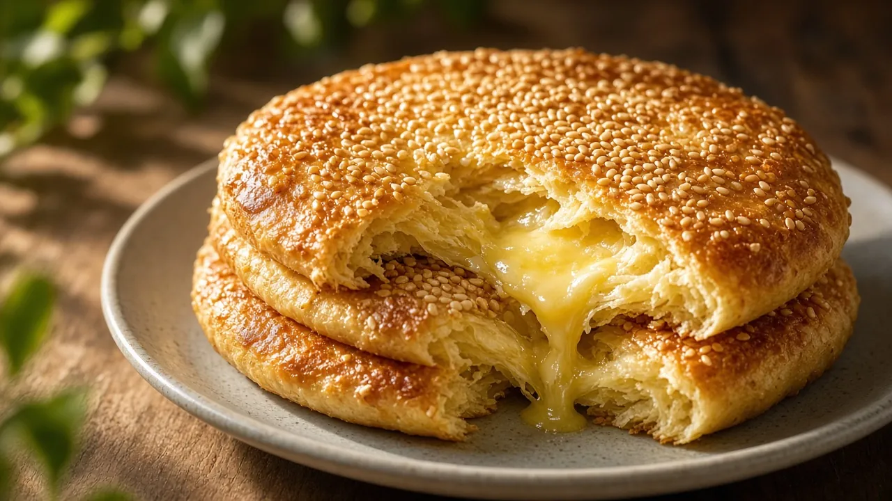 Sesame pancakes