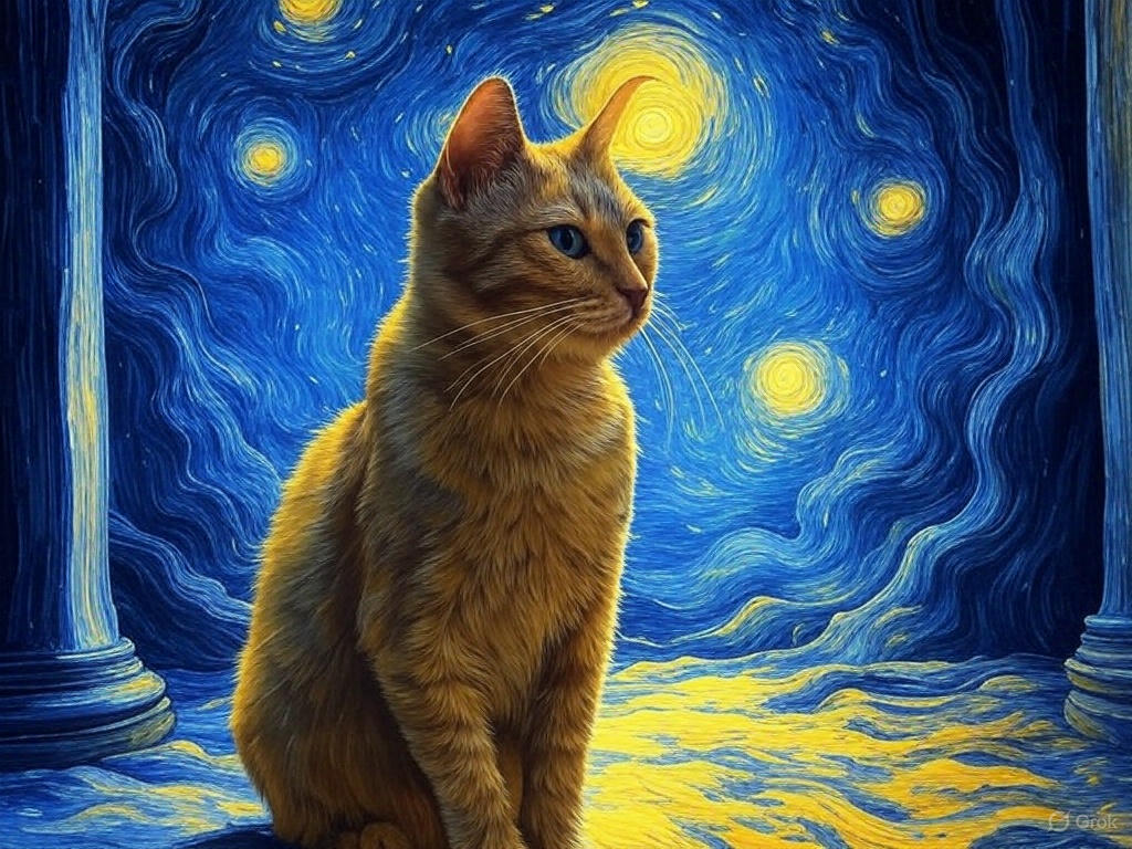 Starry cat panel