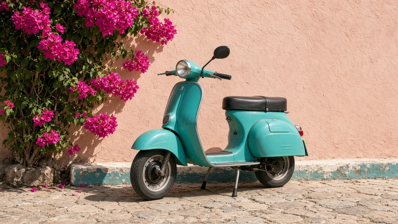 Teal vespa